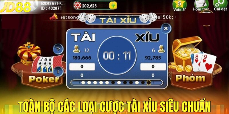 Toàn bộ các loại cược tài xỉu siêu chuẩn